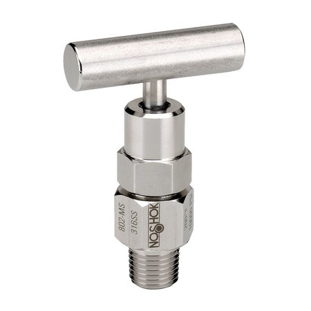 NOSHOK Bleed Valve, Soft Tip, 1/4 NPT Male, Steel, 0.159" Bleed Port 852-MC